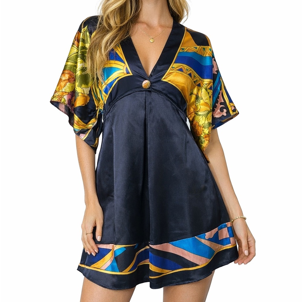 Kaelyn Max Floral Print Mini Dress Size M